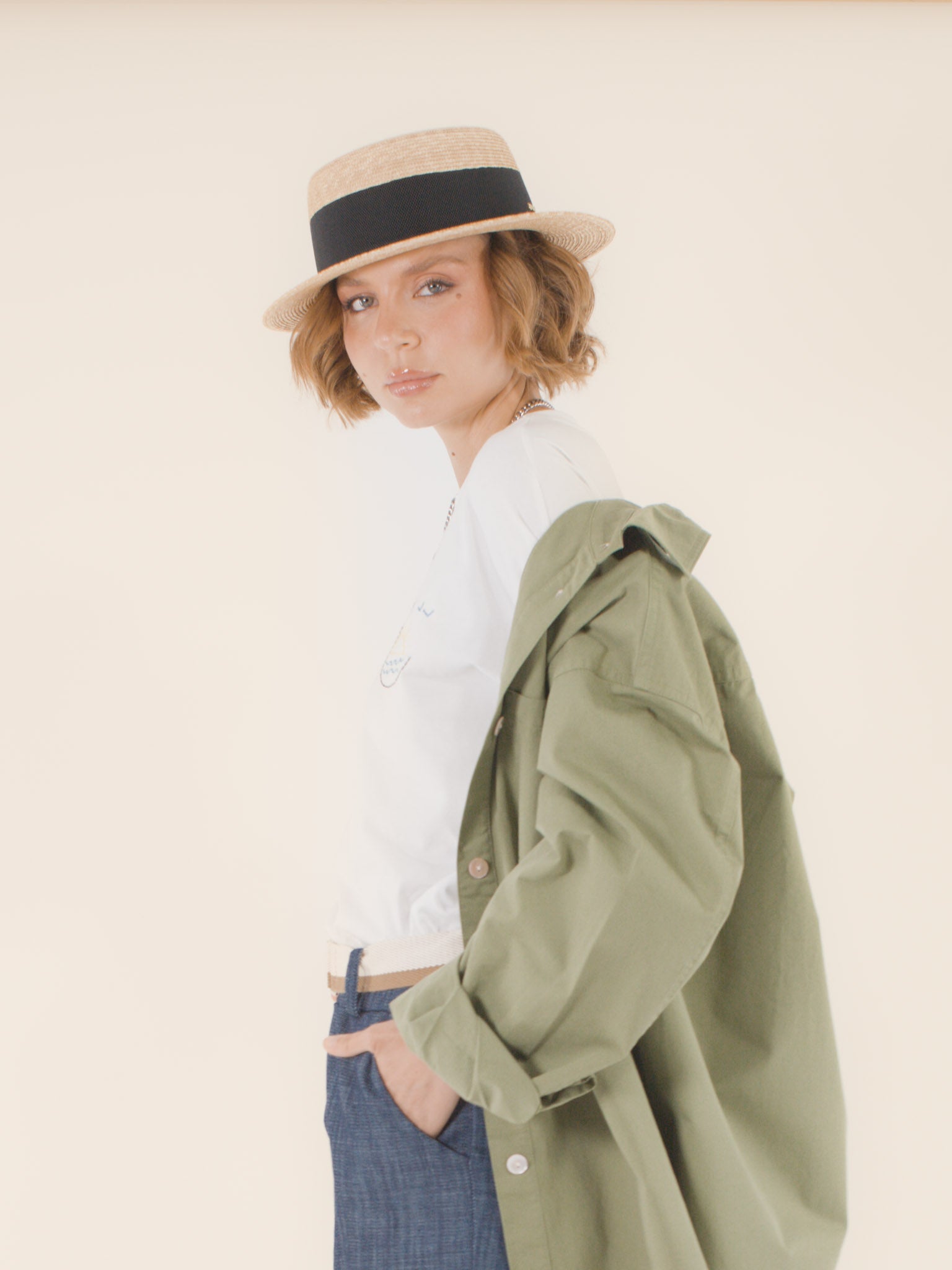 Suzanne – Canotier en paille – naturel et noir