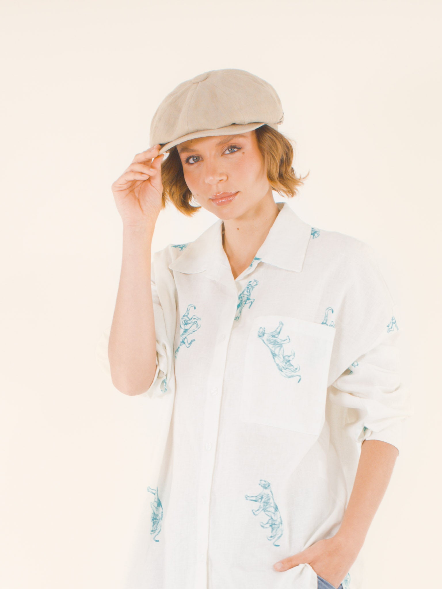 Agnès – Gavroche en lin naturel – beige clair