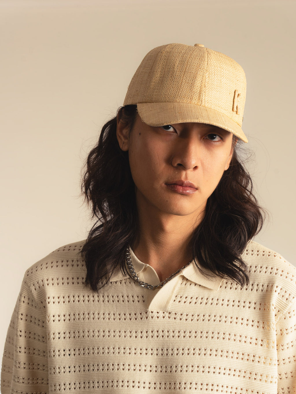 Henri – Casquette baseball en raphia – sable naturel