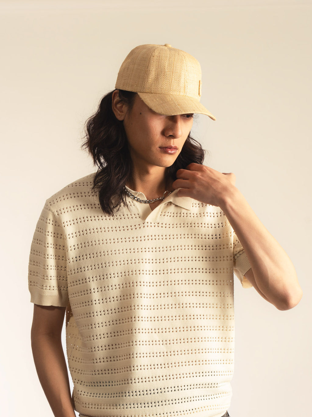 Henri – Casquette baseball en raphia – sable naturel