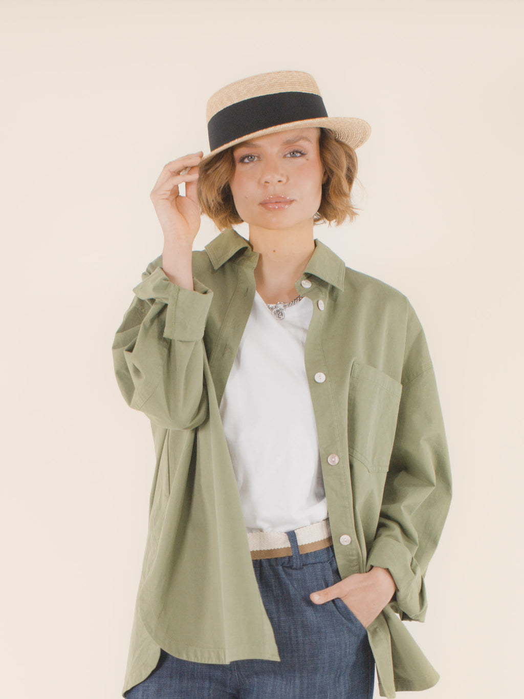 Suzanne – Canotier en paille – naturel et noir