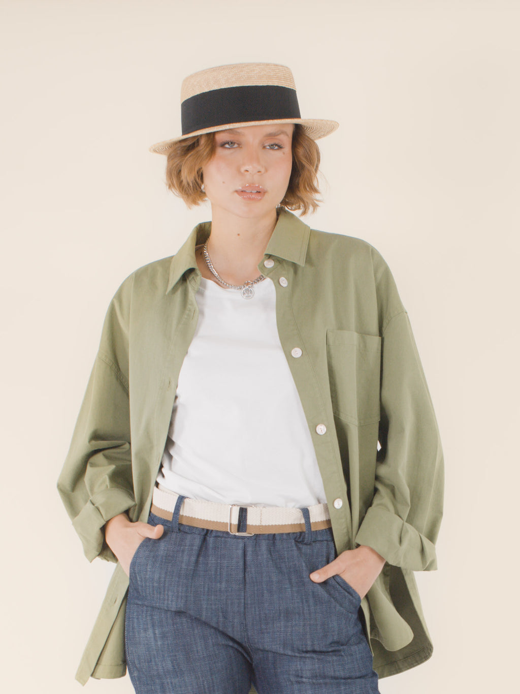 Suzanne – Canotier en paille – naturel et noir