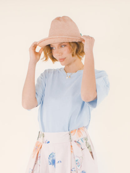 Élise – Chapeau en coton – rose poudré