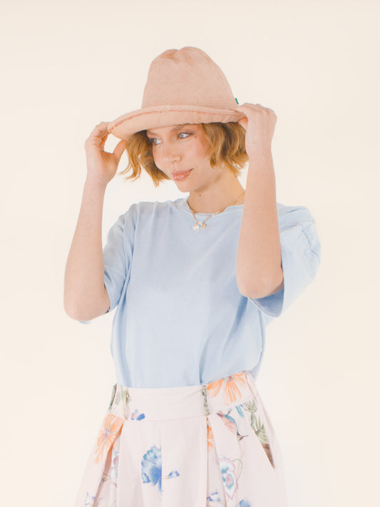 Élise – Chapeau en coton – rose poudré