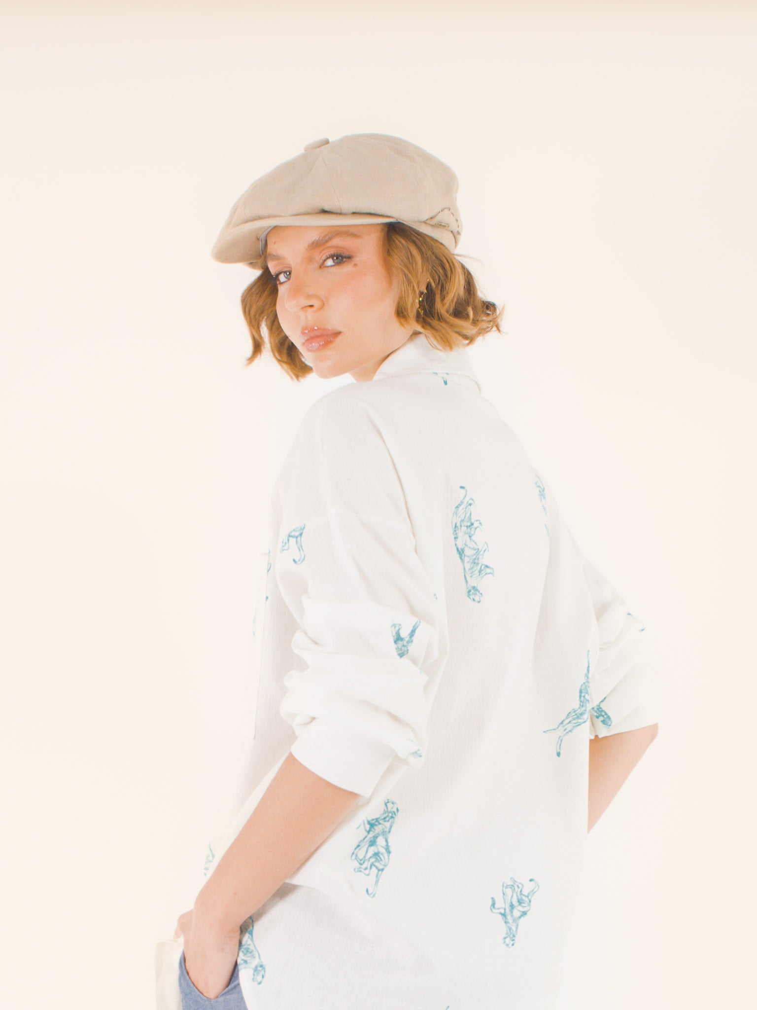 Agnès – Gavroche en lin naturel – beige clair