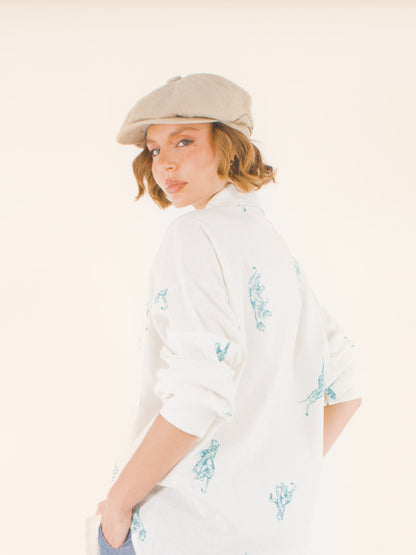 Agnès – Gavroche en lin naturel – beige clair