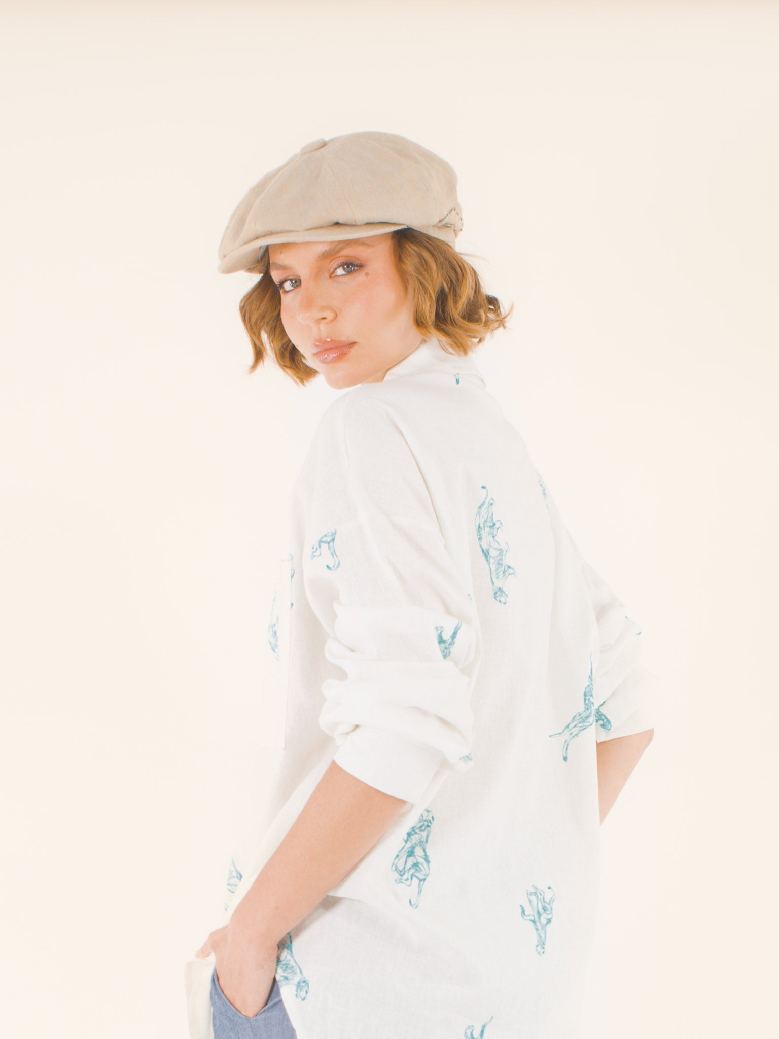 Agnès – Gavroche en lin naturel – beige clair