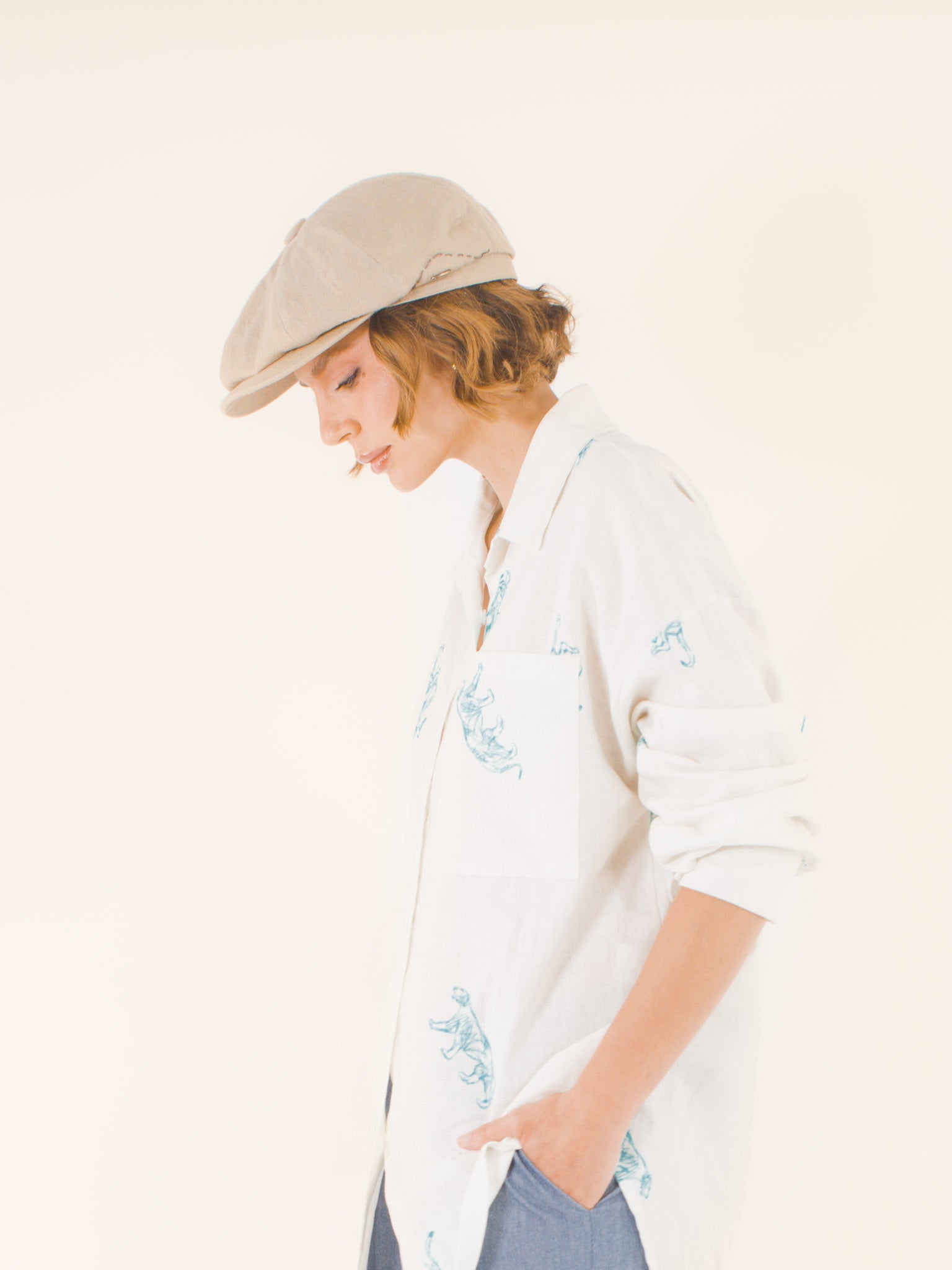 Agnès – Gavroche en lin naturel – beige clair